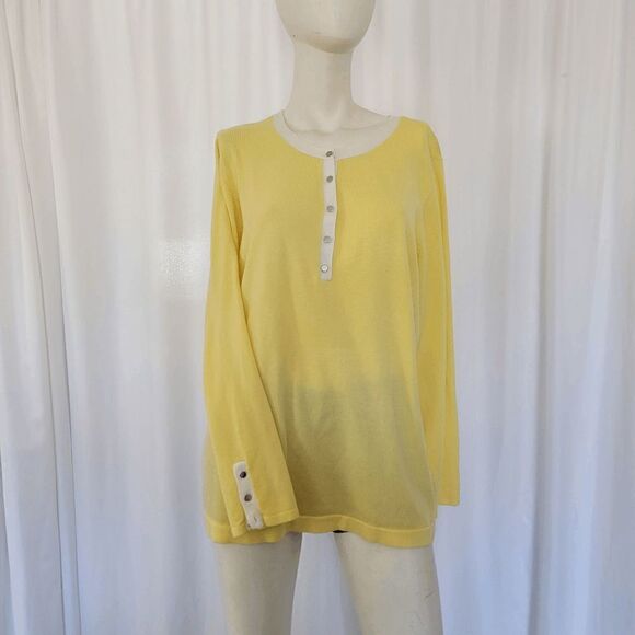 Lane Bryan women's yellow long sleeves sweater size 22l24 - Picture 2 of 7